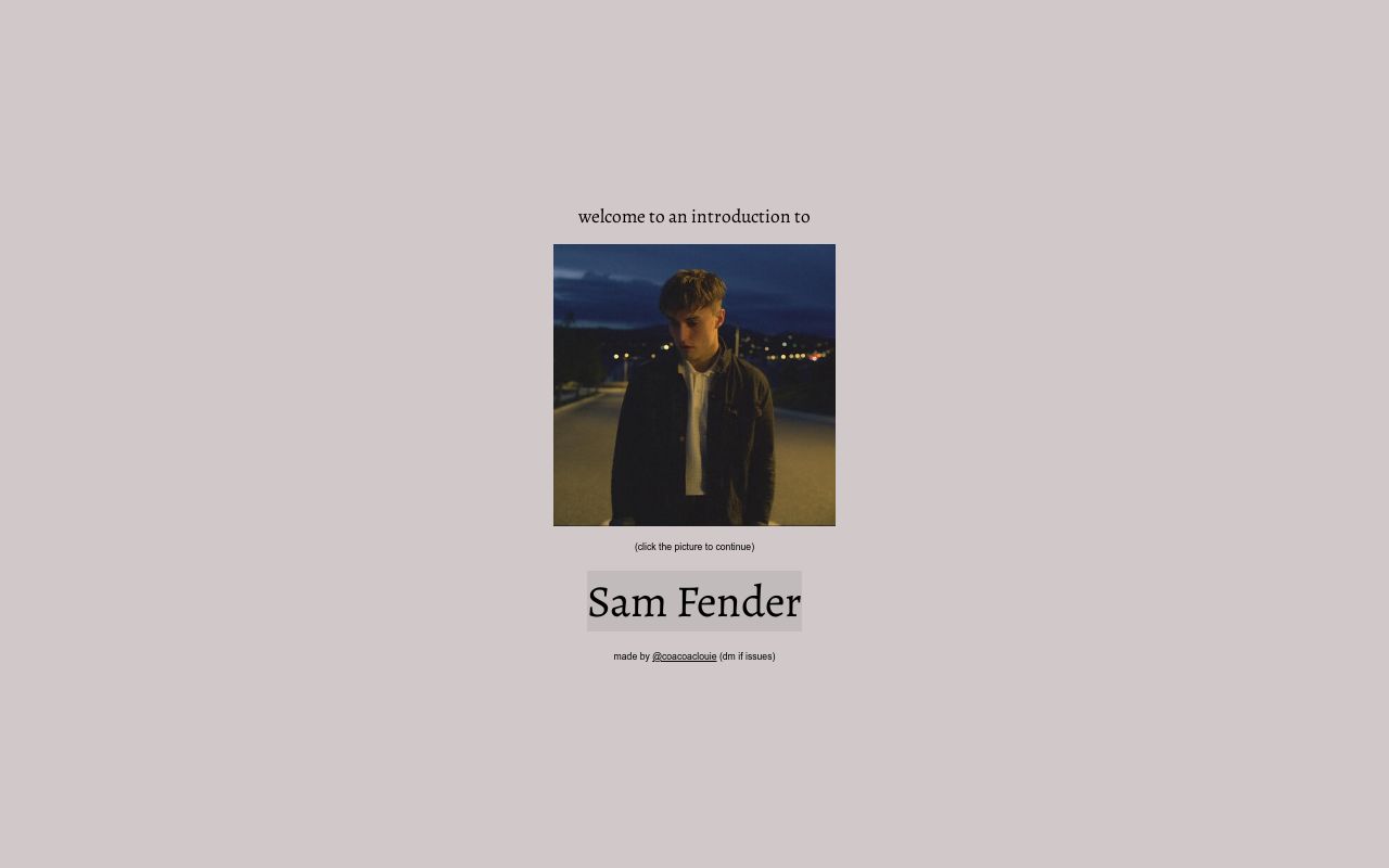 Sam Fender Introduction